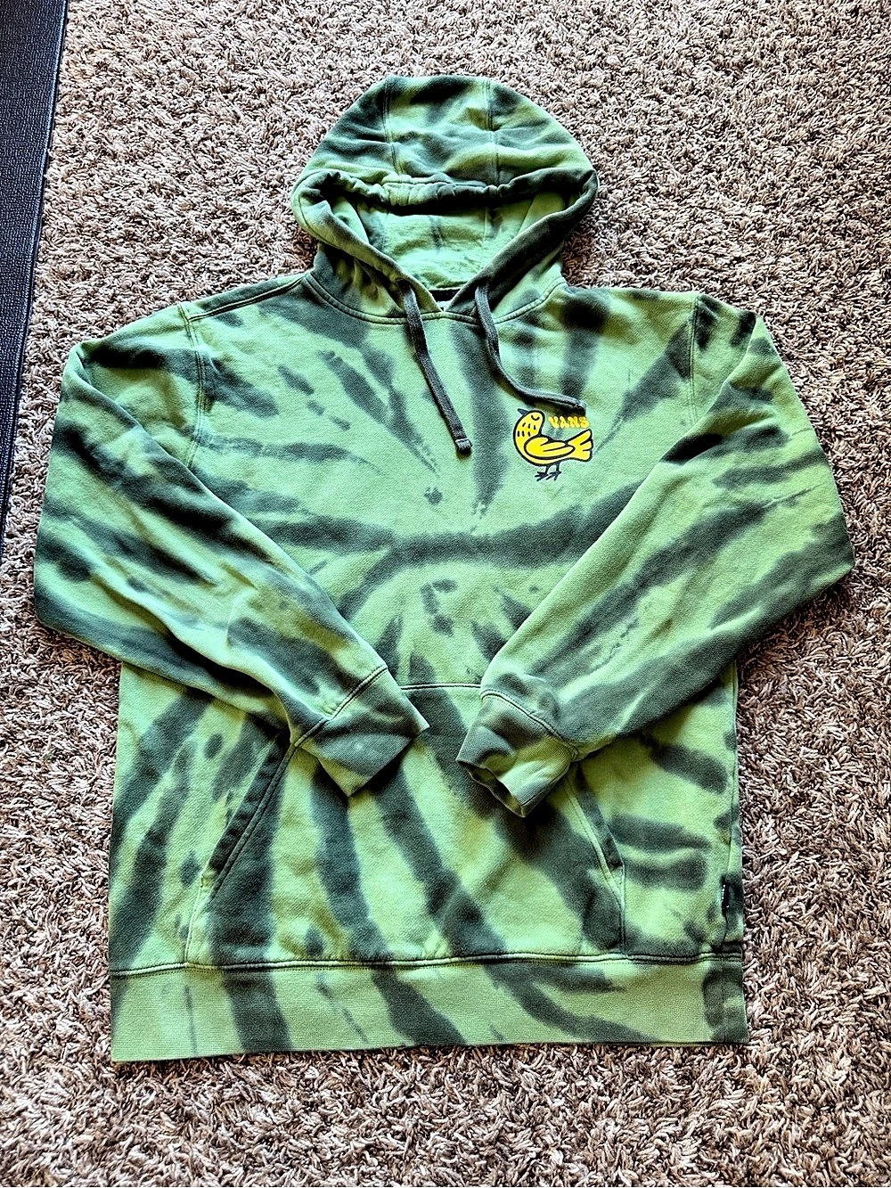 Vans Trippy Outdoors Green Tie Dye Peace Sign Hoodie Small